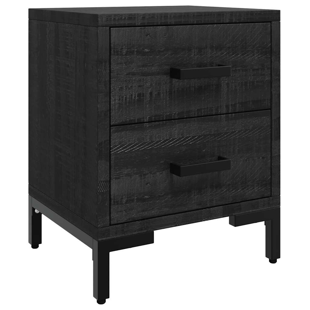 Bedside Cabinets 2 pcs Black 36x30x45 cm Solid Wood Pine