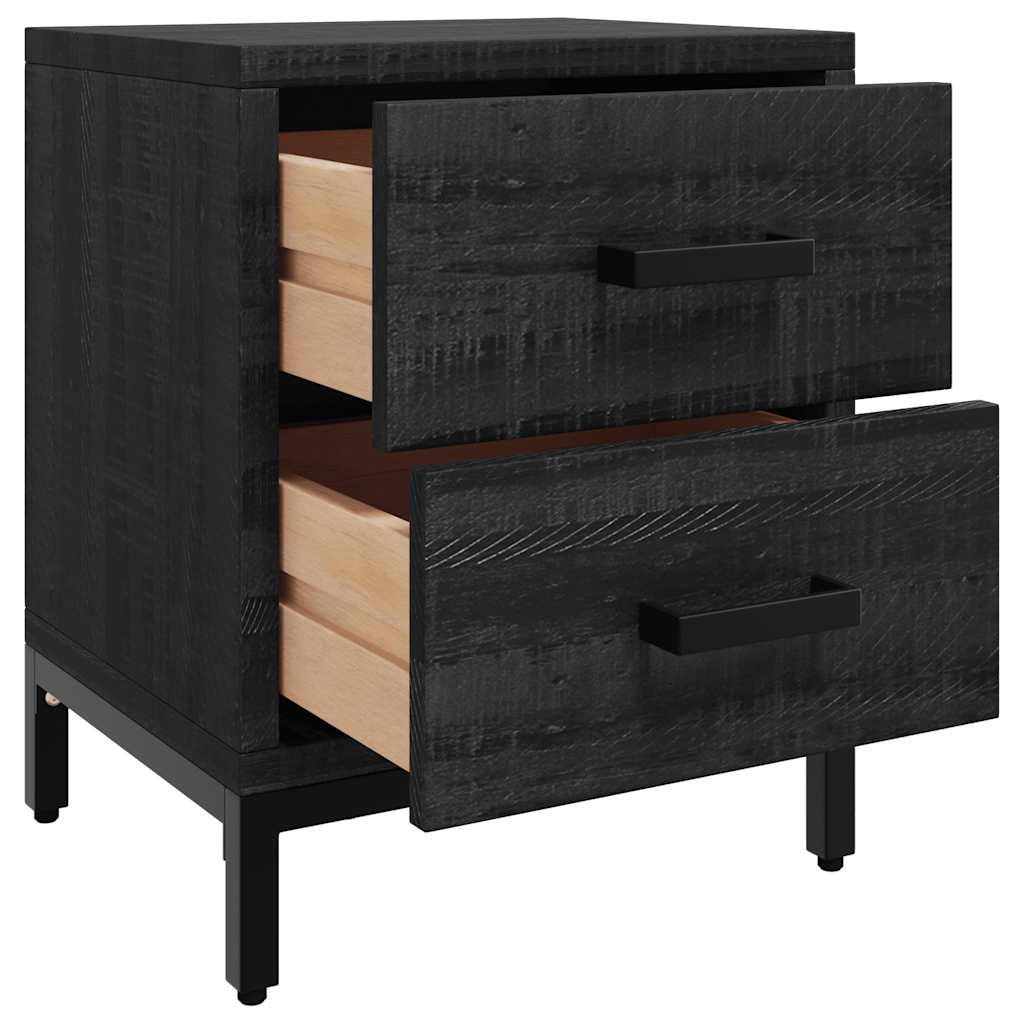 Bedside Cabinets 2 pcs Black 36x30x45 cm Solid Wood Pine