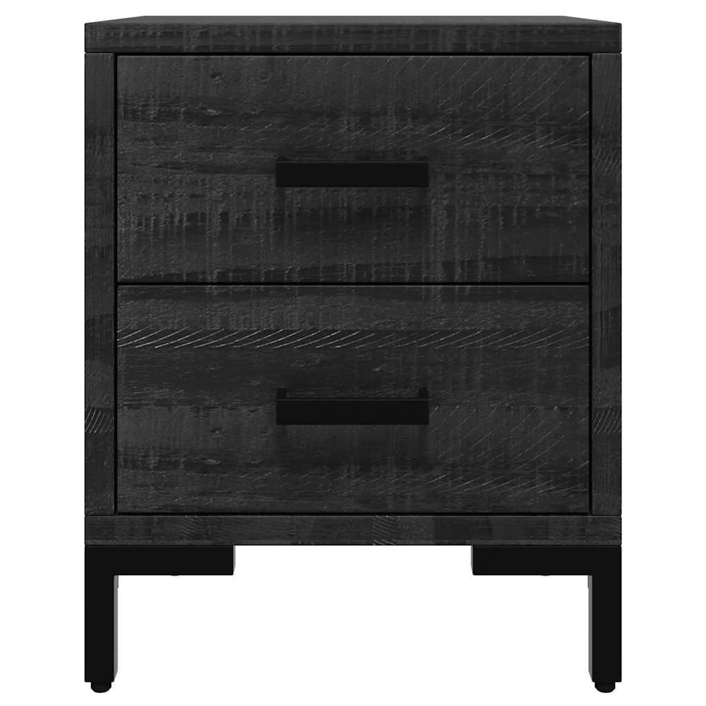 Bedside Cabinets 2 pcs Black 36x30x45 cm Solid Wood Pine
