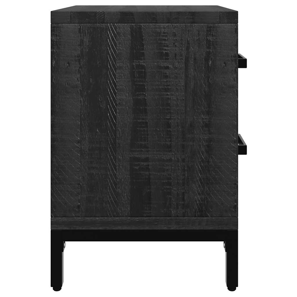 Bedside Cabinets 2 pcs Black 36x30x45 cm Solid Wood Pine