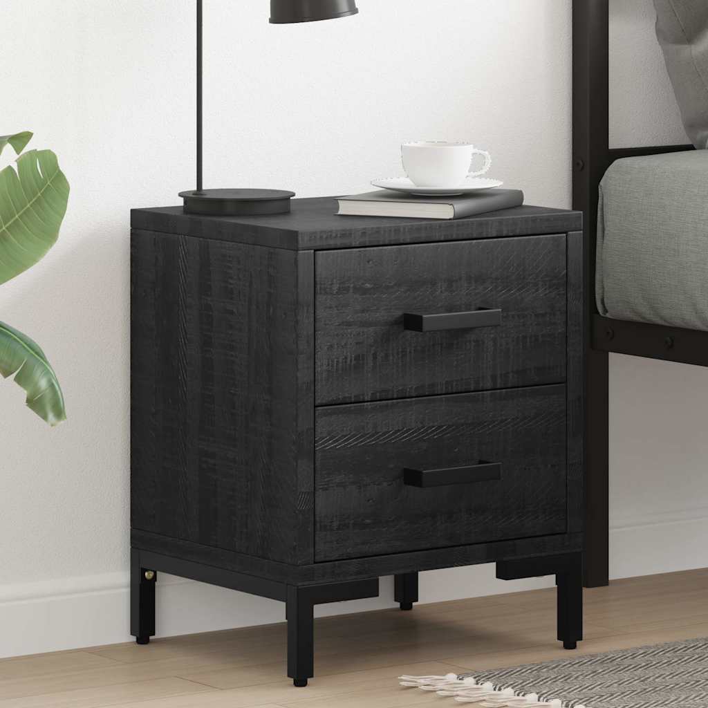 Bedside Cabinets 2 pcs Black 36x30x45 cm Solid Wood Pine