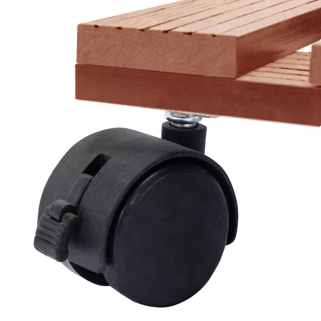 vidaXL Plant Trolleys 4 pcs Brown 30x30x7,5 cm WPC
