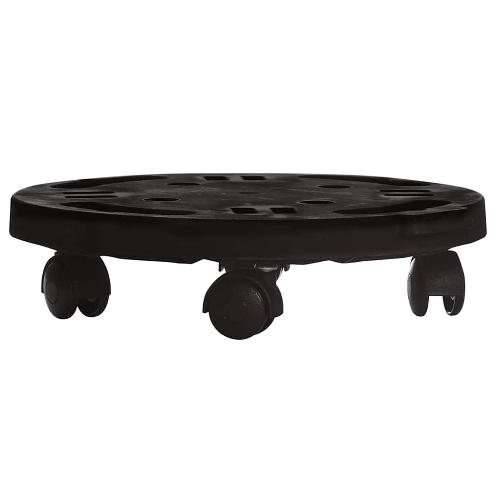 Plant Trolleys with Wheels 3 pcs Diameter 30 cm Black 170 kg