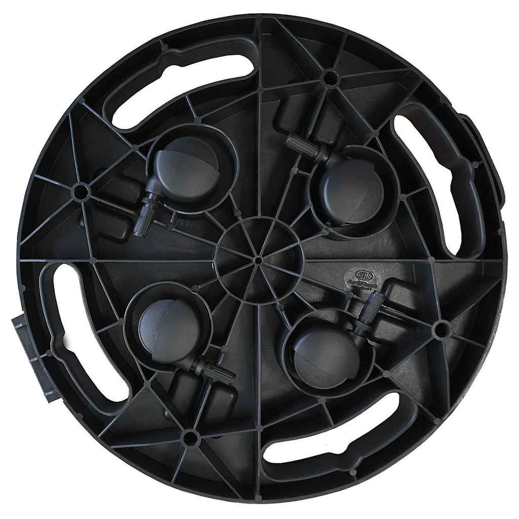 Plant Trolleys with Wheels 3 pcs Diameter 30 cm Black 170 kg