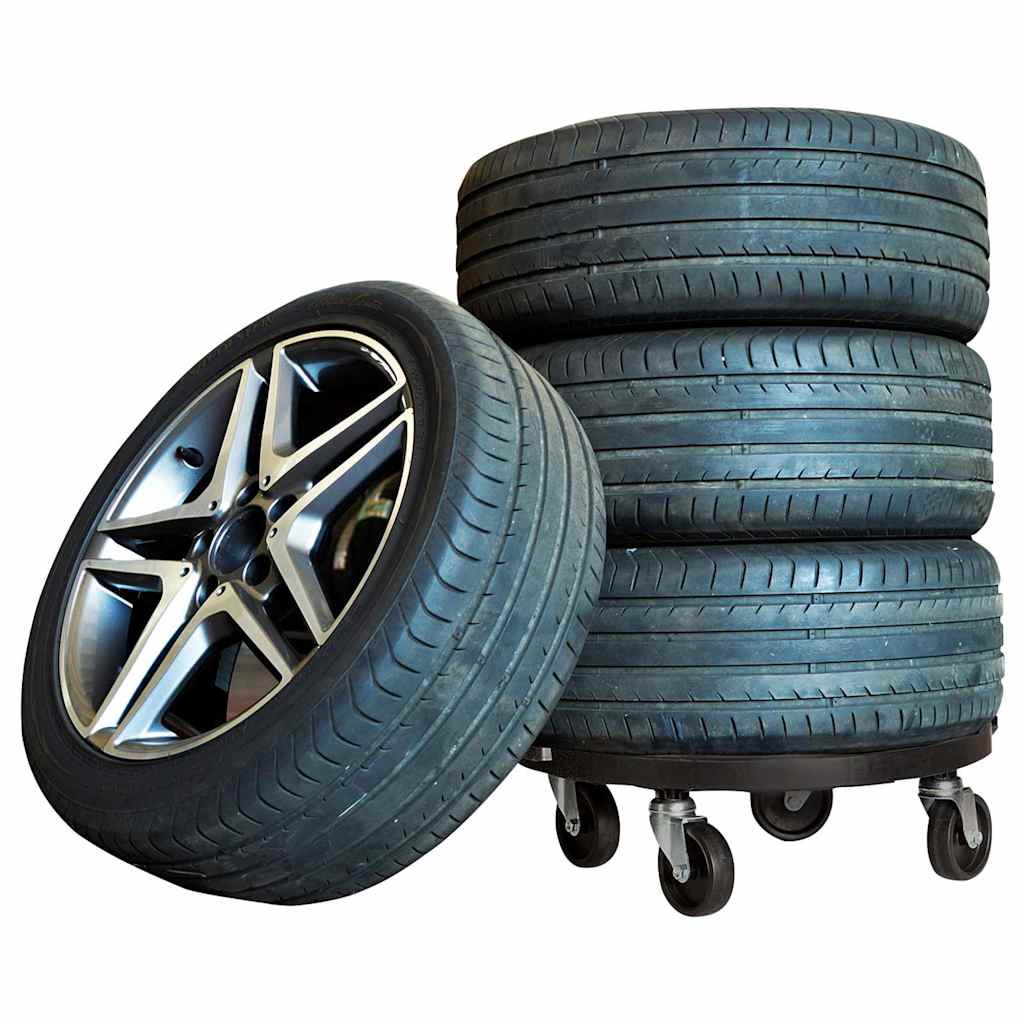 Plant Trolleys with Wheels 5 pcs Diameter 40 cm Black 275 kg