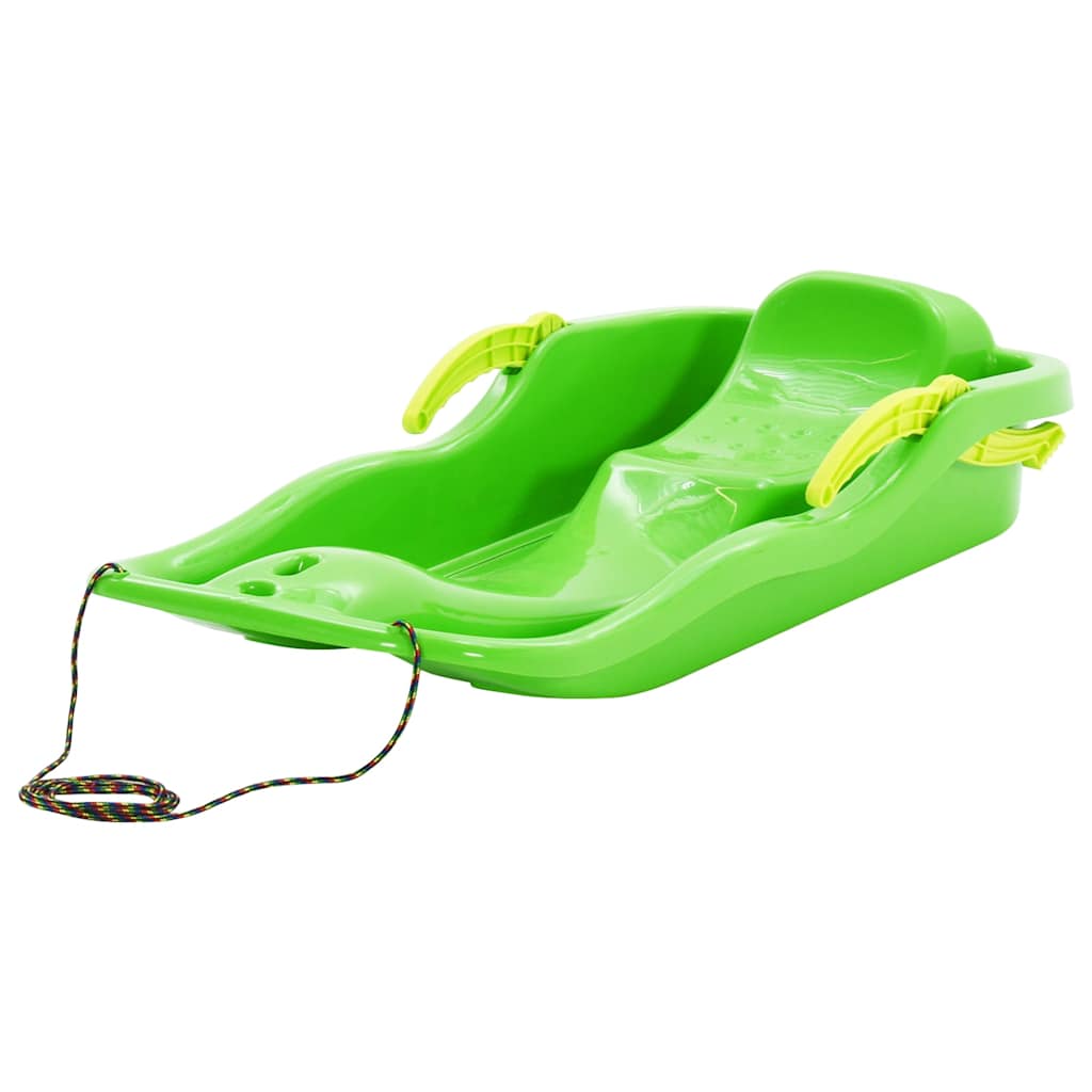 93715 vidaXL Sledge with Brakes Green 87x40x18 cm Polypropylene