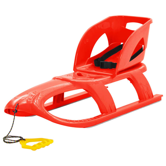 vidaXL Sledge with Seat Red 102.5x40x23 cm Polypropylene