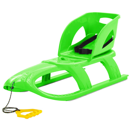 vidaXL Sledge with Seat Green 102.5x40x23 cm Polypropylene