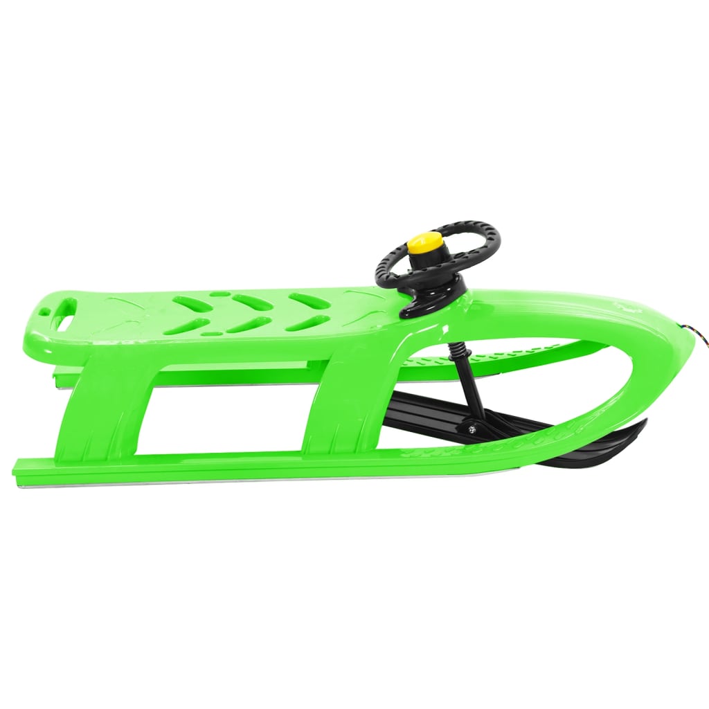 vidaXL Sledge with Wheel Green 102.5x40x23 cm Polypropylene