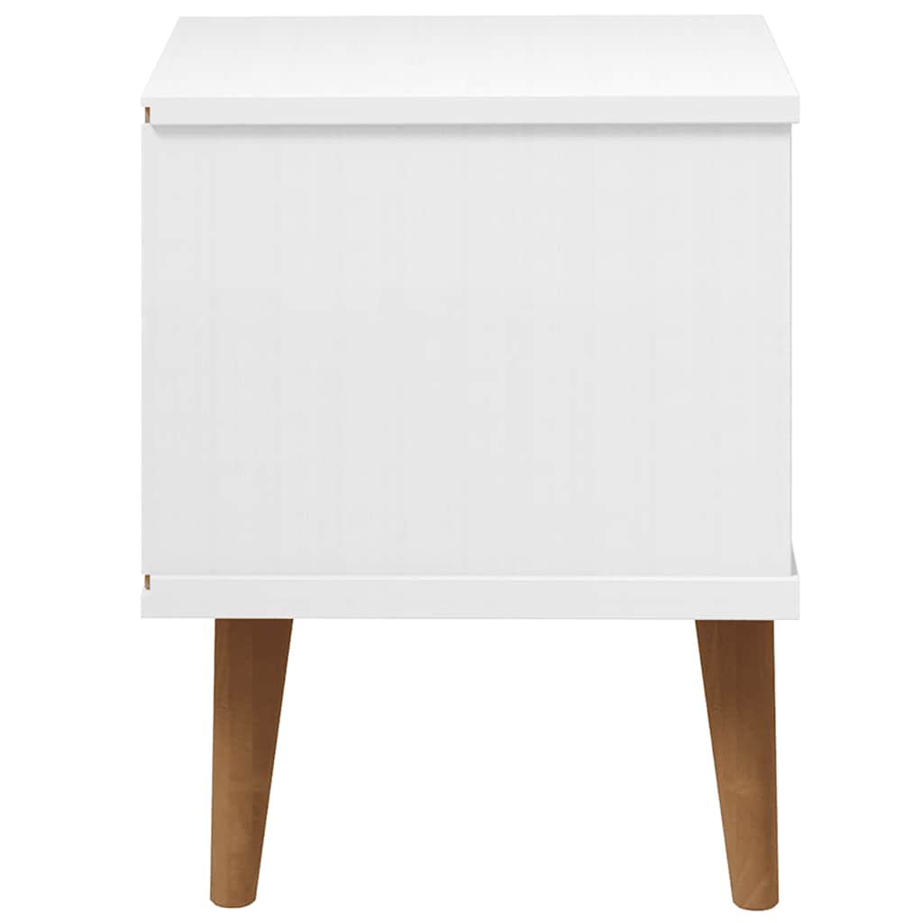 Bedside Cabinet MOLDE White 40x35x48 cm Solid Wood Pine