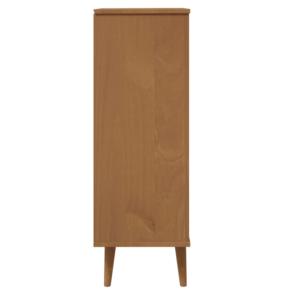 vidaXL Shoe Cabinet MOLDE Brown 59,5x35x103 cm Solid Wood Pine