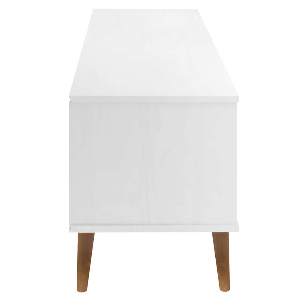 TV Cabinet "MOLDE" White 158x40x49 cm Solid Wood Pine