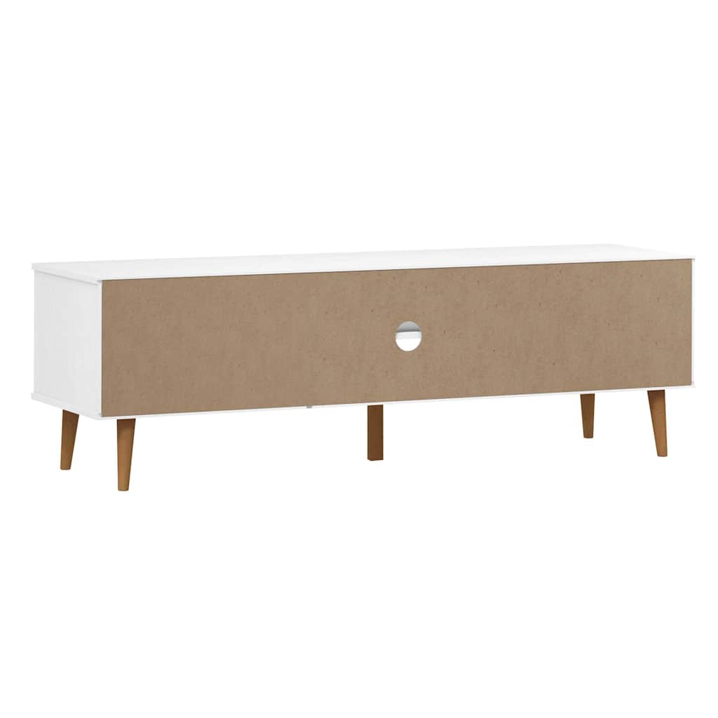 TV Cabinet "MOLDE" White 158x40x49 cm Solid Wood Pine