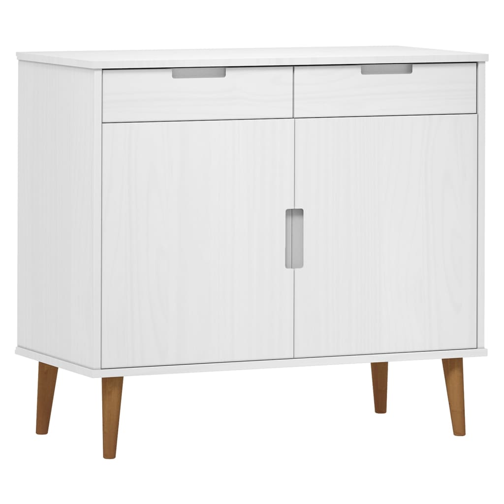 vidaXL Sideboard MOLDE White 90x40x80 cm Solid Wood Pine