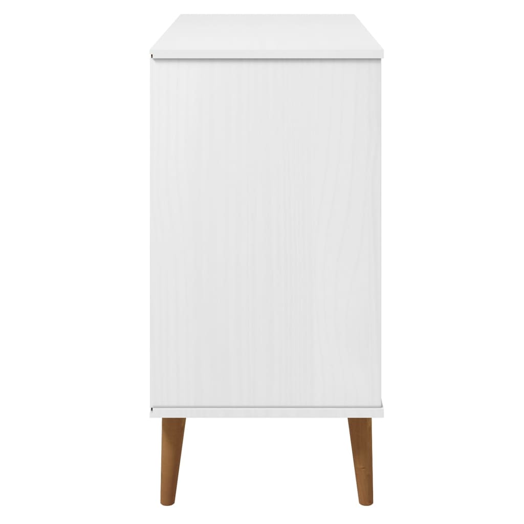 vidaXL Sideboard MOLDE White 90x40x80 cm Solid Wood Pine