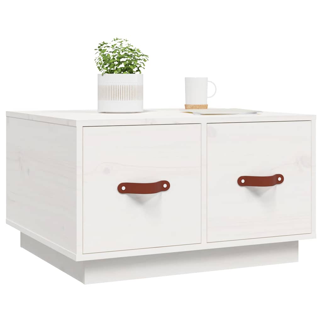 Coffee Table White 60x53x35 cm Solid Wood Pine