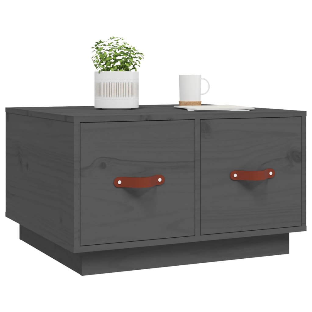 Coffee Table Grey 60x53x35 cm Solid Wood Pine