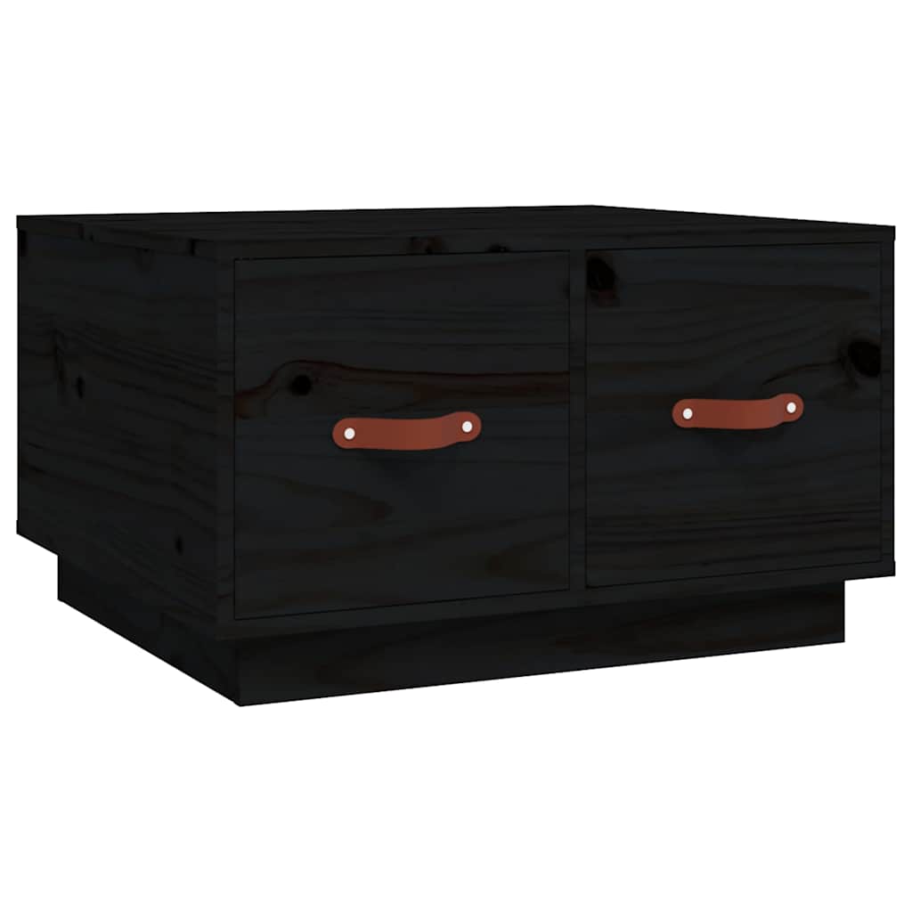Coffee Table Black 60x53x35 cm Solid Wood Pine