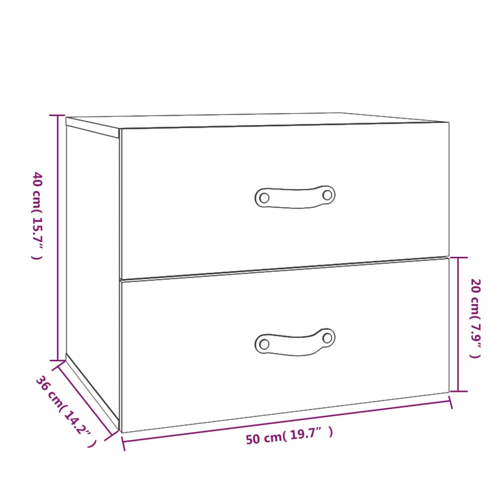 Wall-mounted Bedside Cabinet White 50x36x40 cm