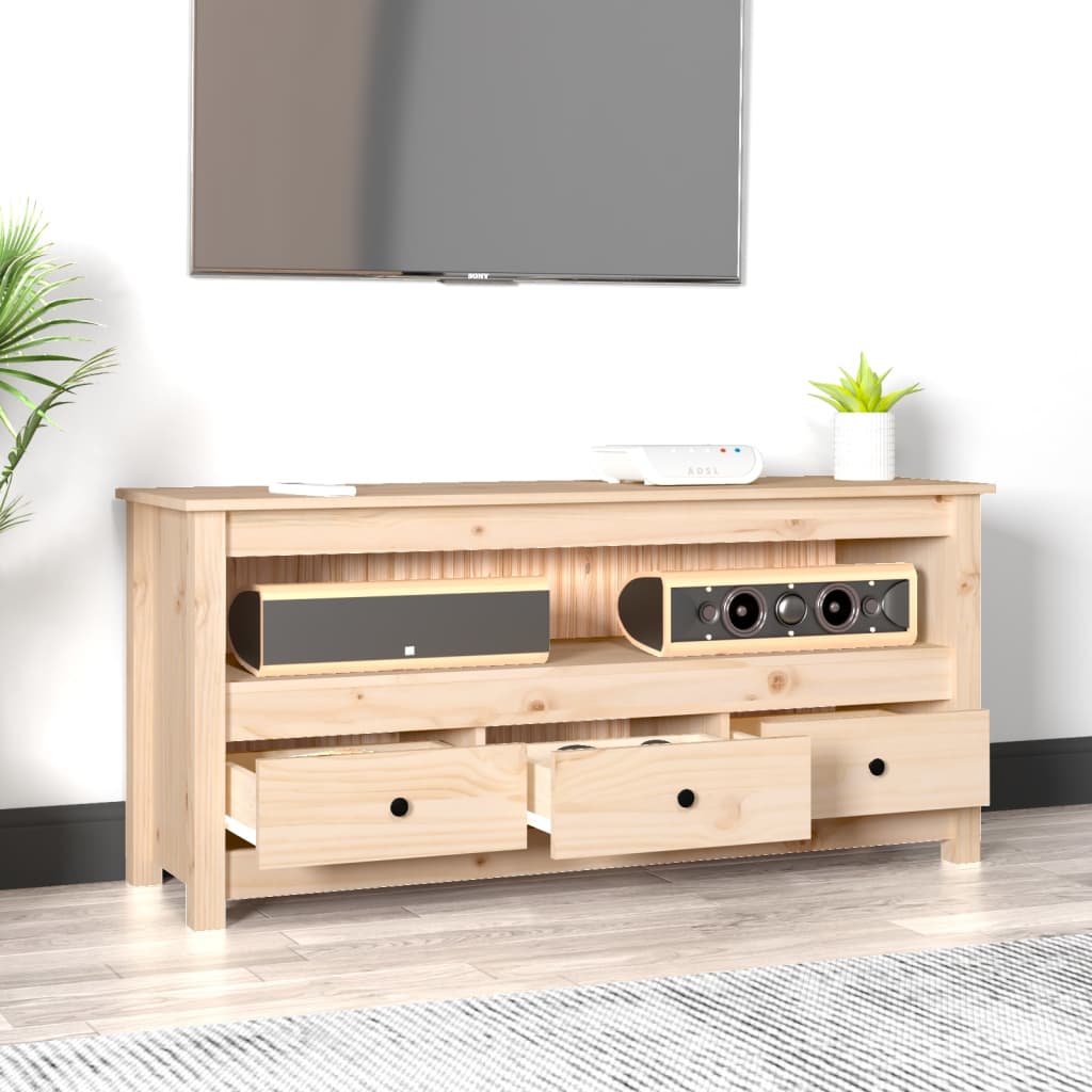 vidaXL TV Cabinet 114x35x52 cm Solid Wood Pine