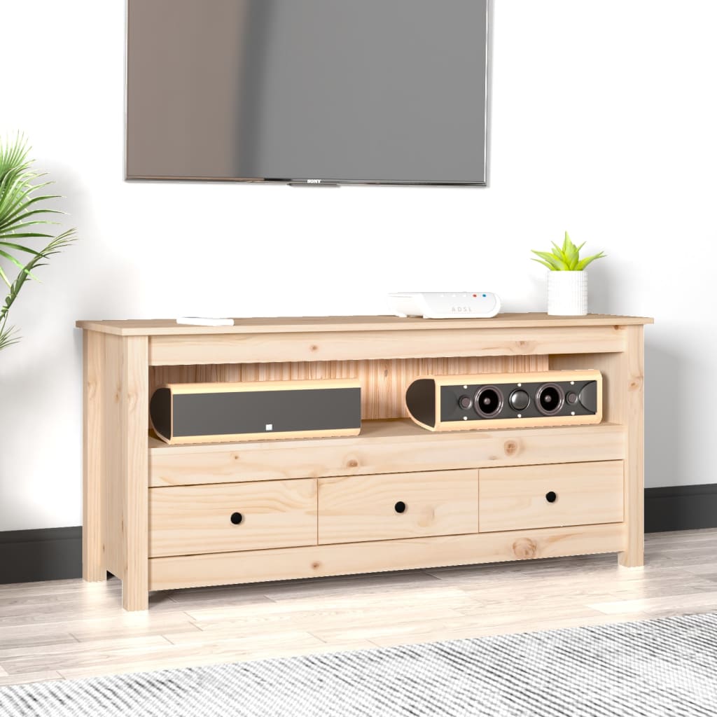 vidaXL TV Cabinet 114x35x52 cm Solid Wood Pine