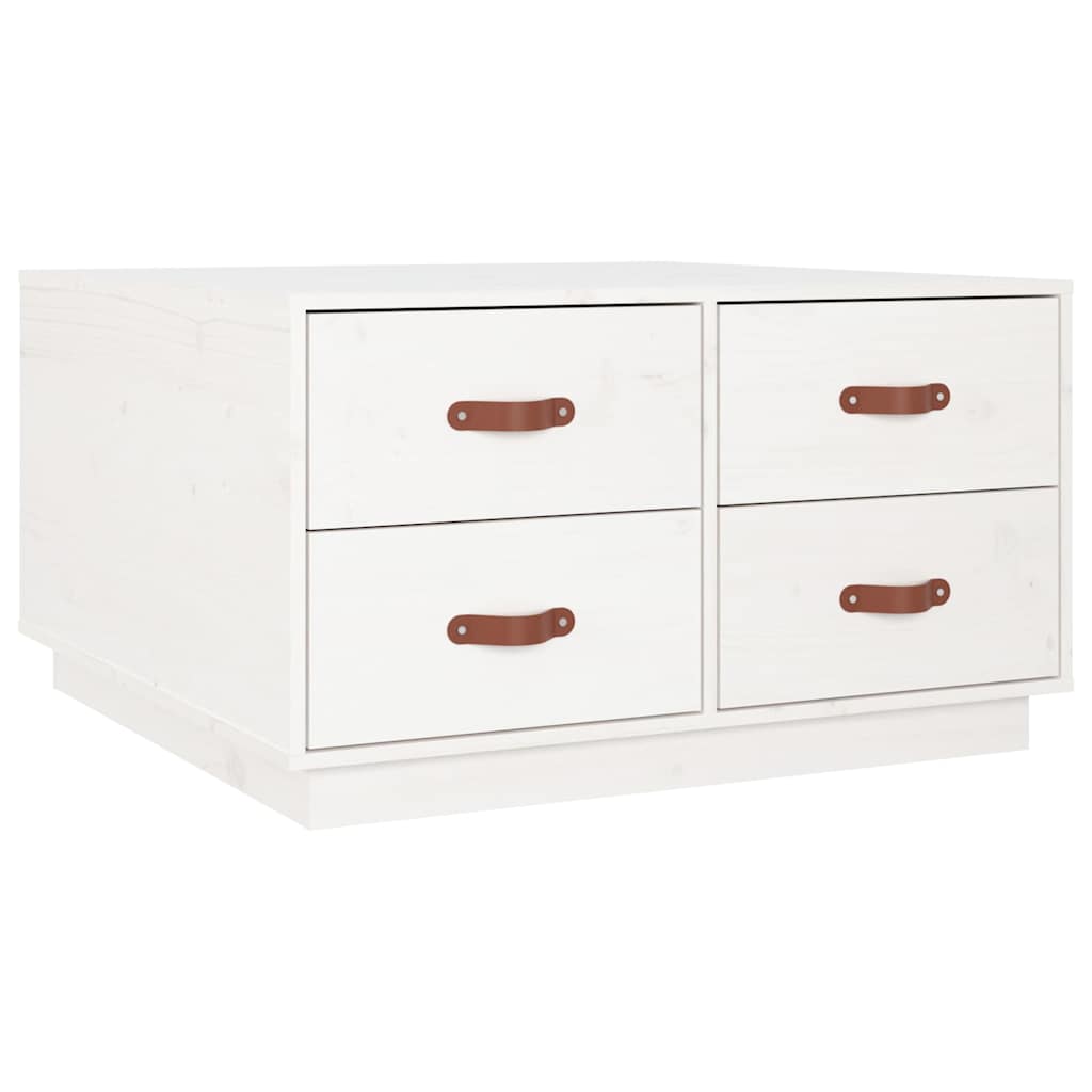 Coffee Table White 80x80x45 cm Solid Wood Pine