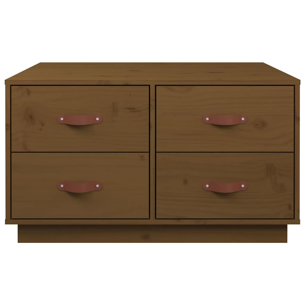 Coffee Table Honey Brown 80x80x45 cm Solid Wood Pine