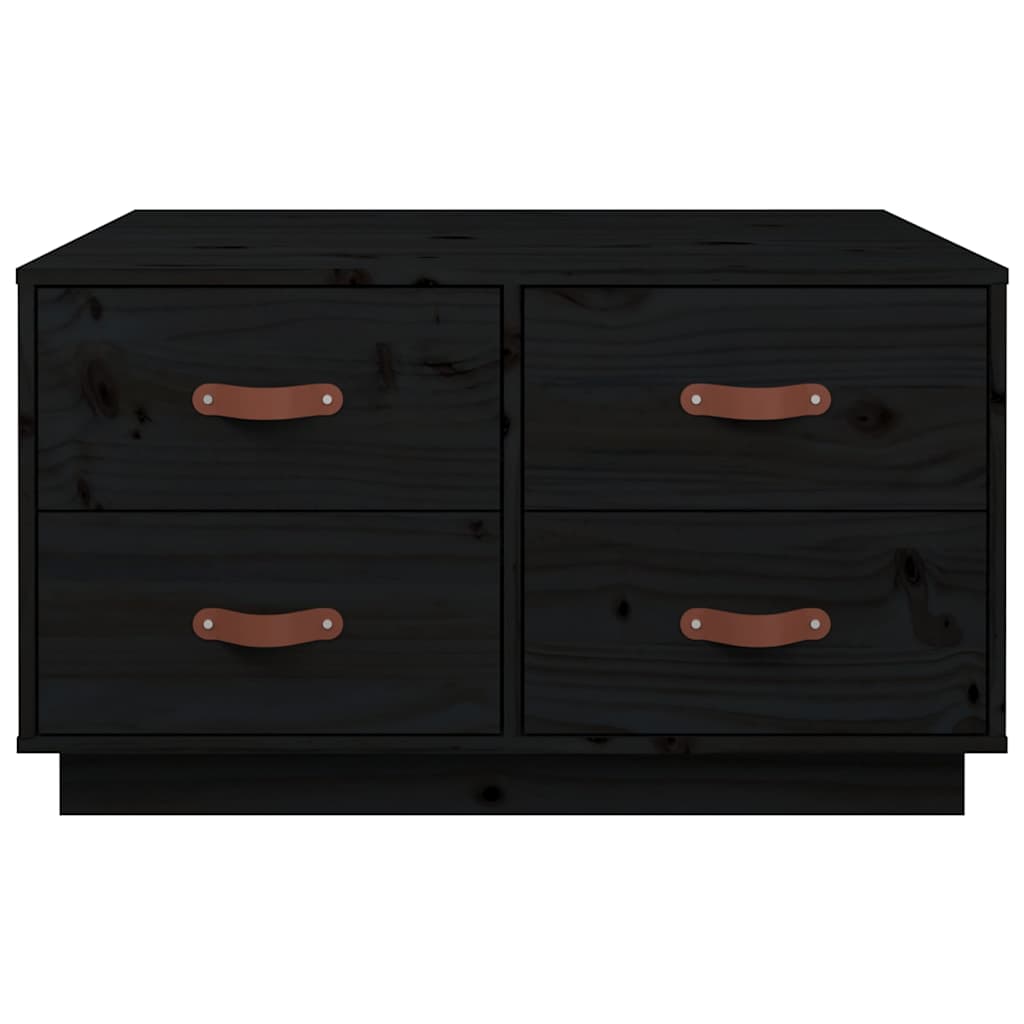 Coffee Table Black 80x80x45 cm Solid Wood Pine