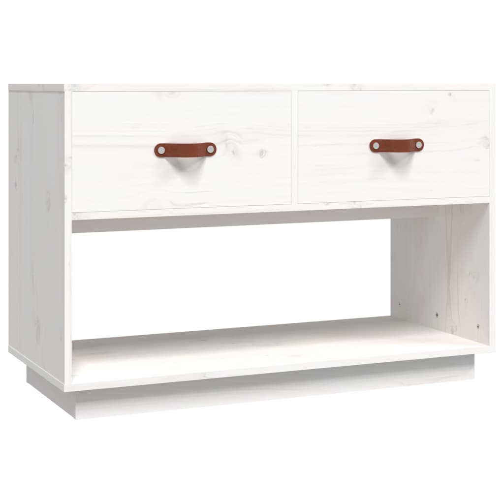 vidaXL TV Cabinet White 90x40x60 cm Solid Wood Pine