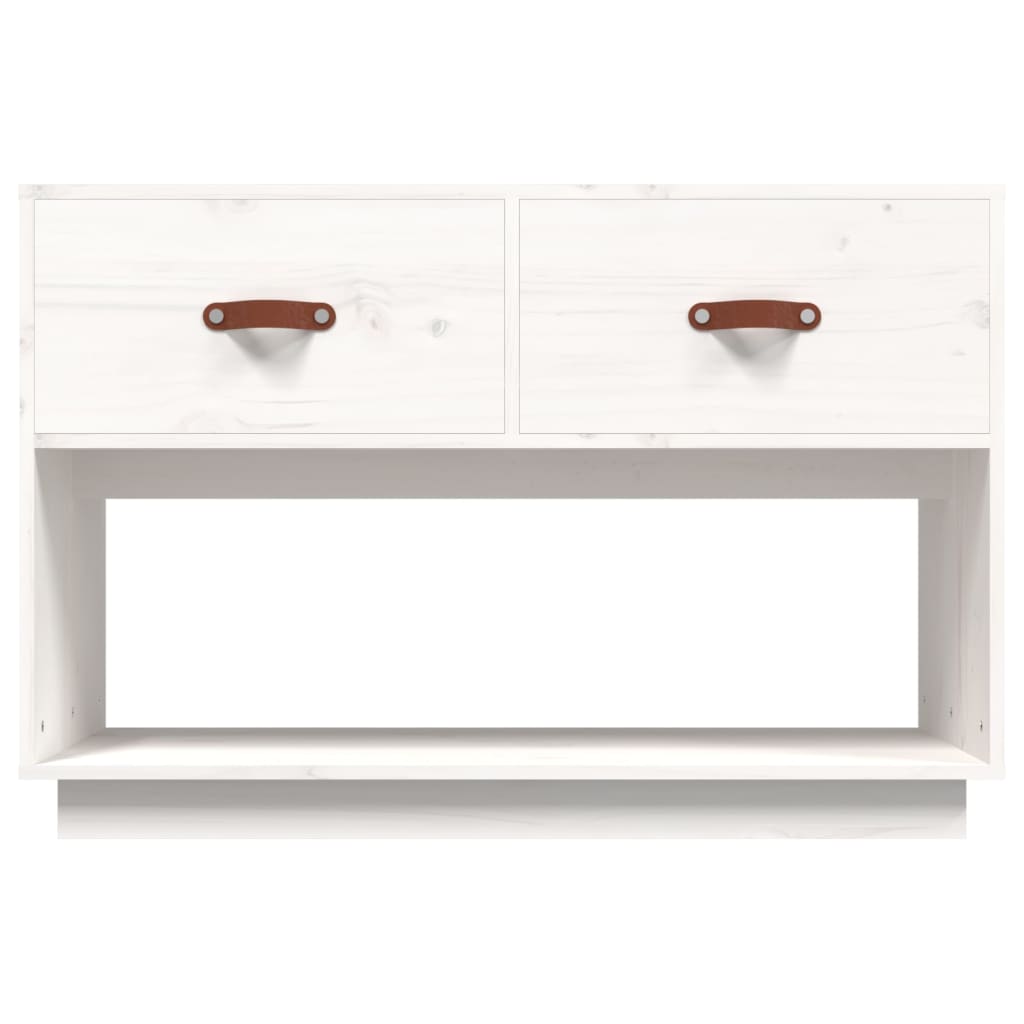 vidaXL TV Cabinet White 90x40x60 cm Solid Wood Pine