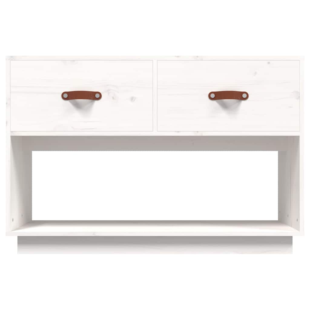 TV Cabinet White 90x40x60 cm Solid Wood Pine