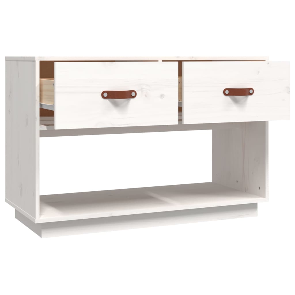 vidaXL TV Cabinet White 90x40x60 cm Solid Wood Pine