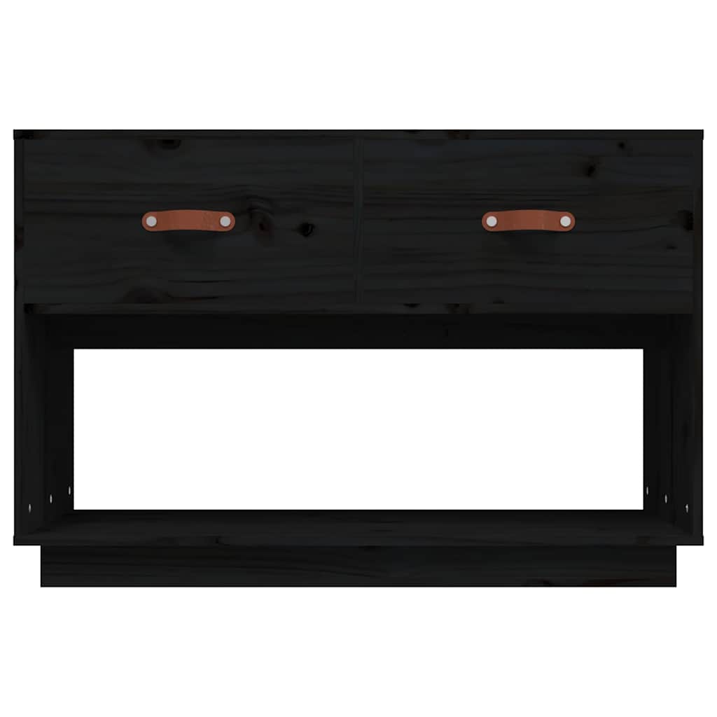 TV Cabinet Black 90x40x60 cm Solid Wood Pine