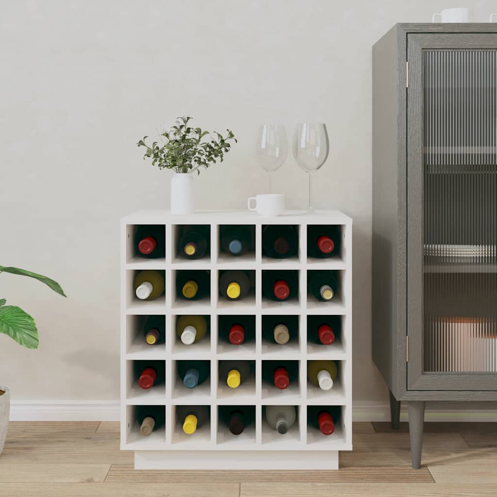 Wine Cabinet White 55.5x34x61 cm Solid Wood Pine