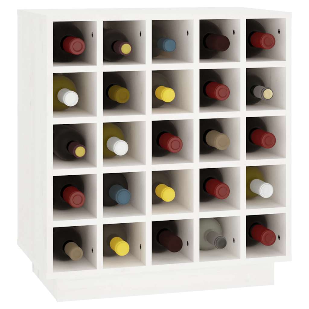 Wine Cabinet White 55.5x34x61 cm Solid Wood Pine