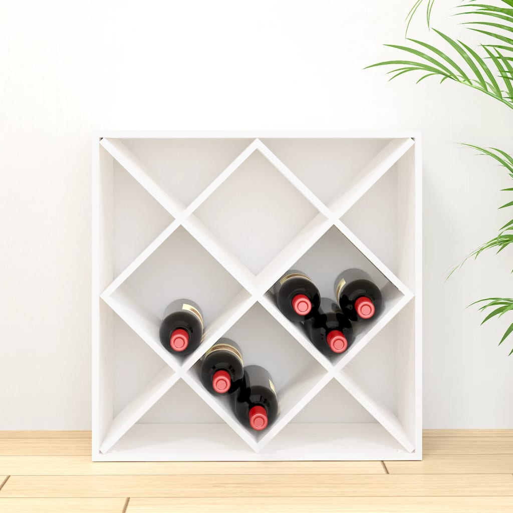 vidaXL Wine Cabinet White 62x25x62 cm Solid Wood Pine