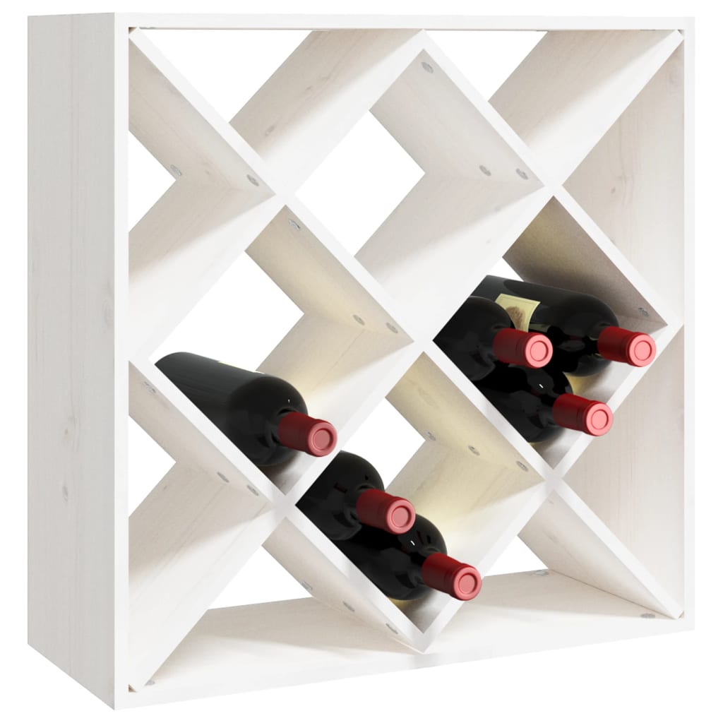 vidaXL Wine Cabinet White 62x25x62 cm Solid Wood Pine