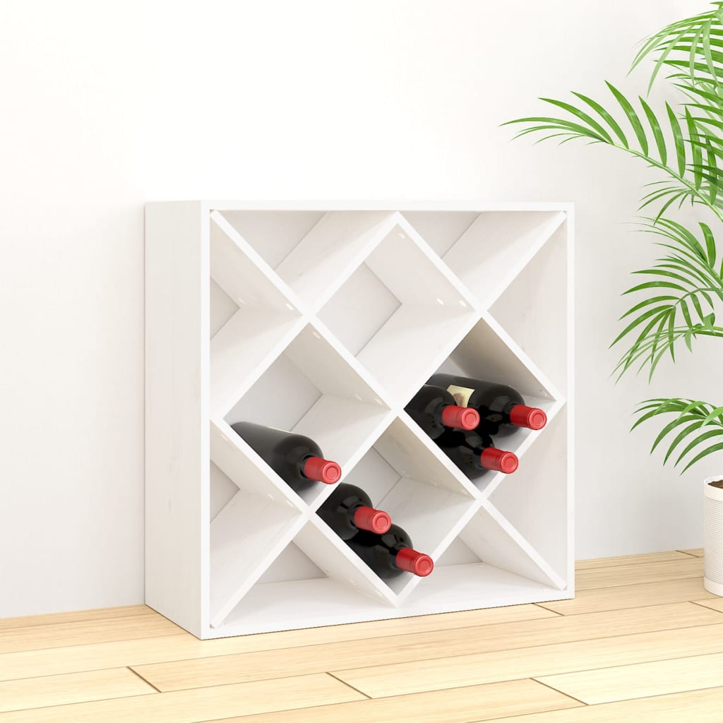 vidaXL Wine Cabinet White 62x25x62 cm Solid Wood Pine