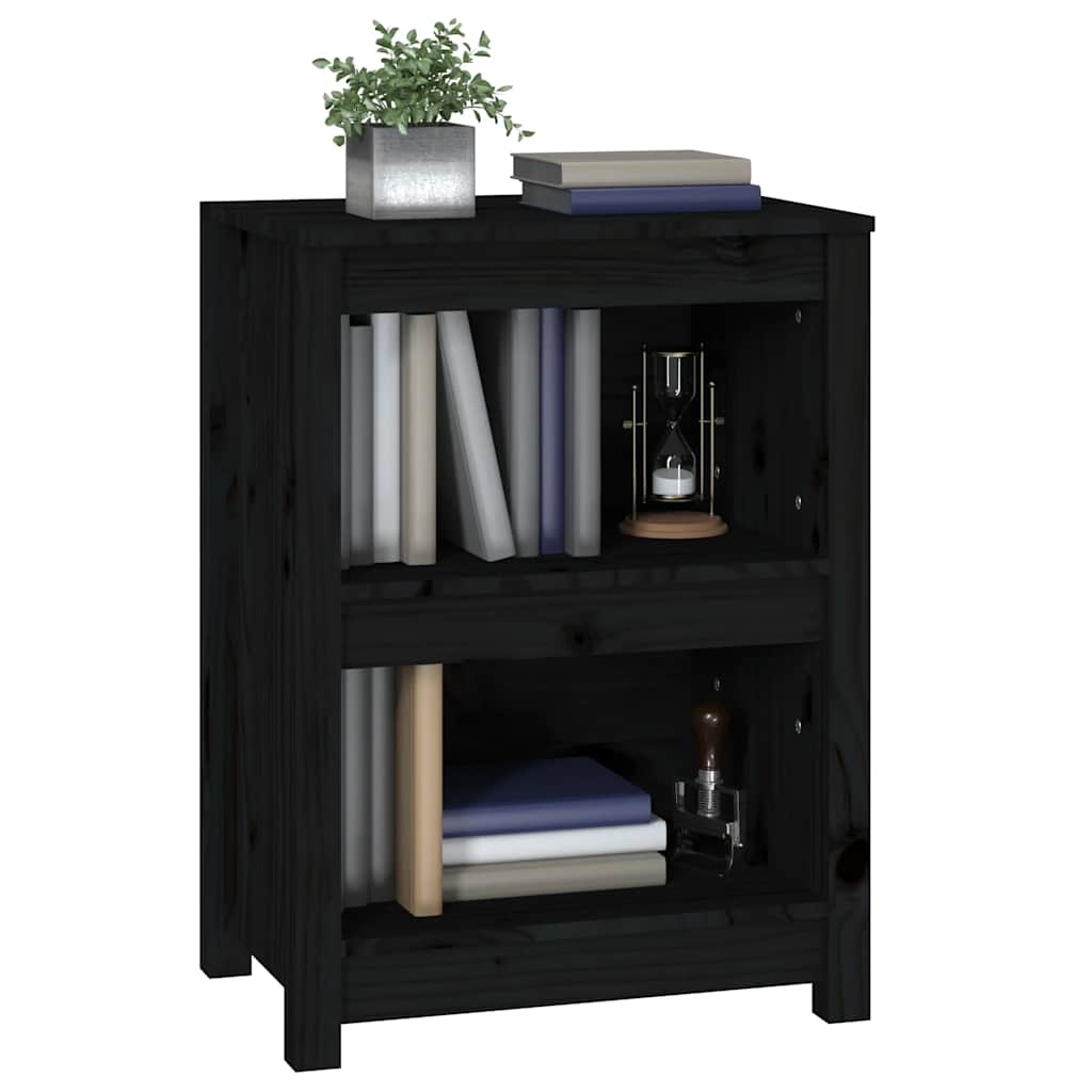 Book Cabinet | Black | Solid pine wood | Compact | Book Cabinet