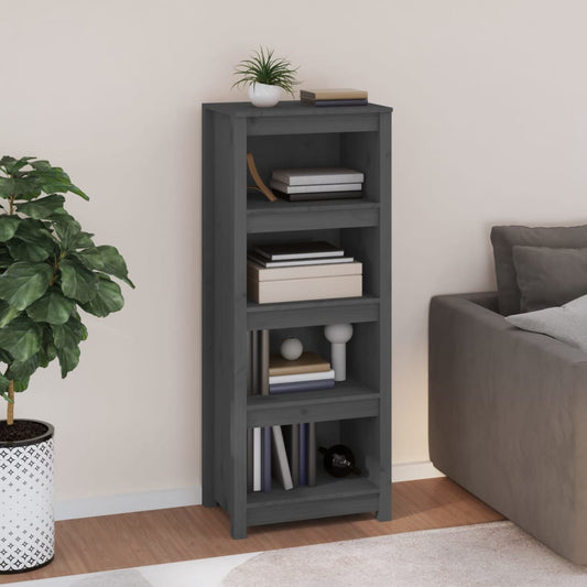 Book Cabinet Grey 50x35x125,5 cm Solid Wood Pine