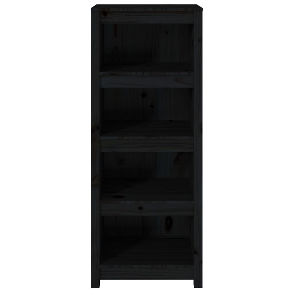 Book Cabinet Black 50x35x125,5 cm Solid Wood Pine