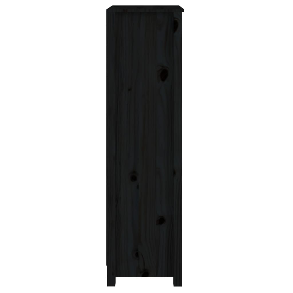 Book Cabinet Black 50x35x125,5 cm Solid Wood Pine