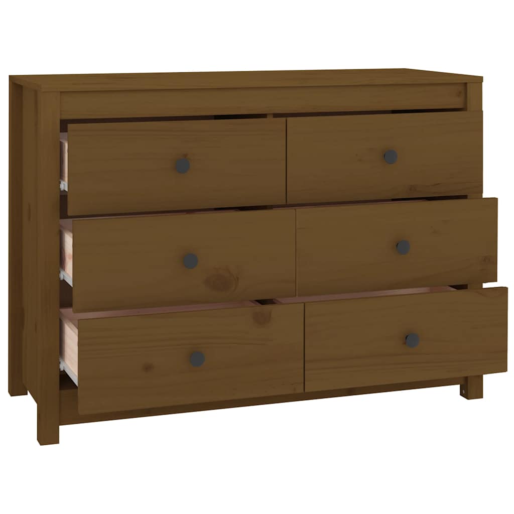 Side Cabinet Honey Brown 100x40x72 cm Solid Wood Pine
