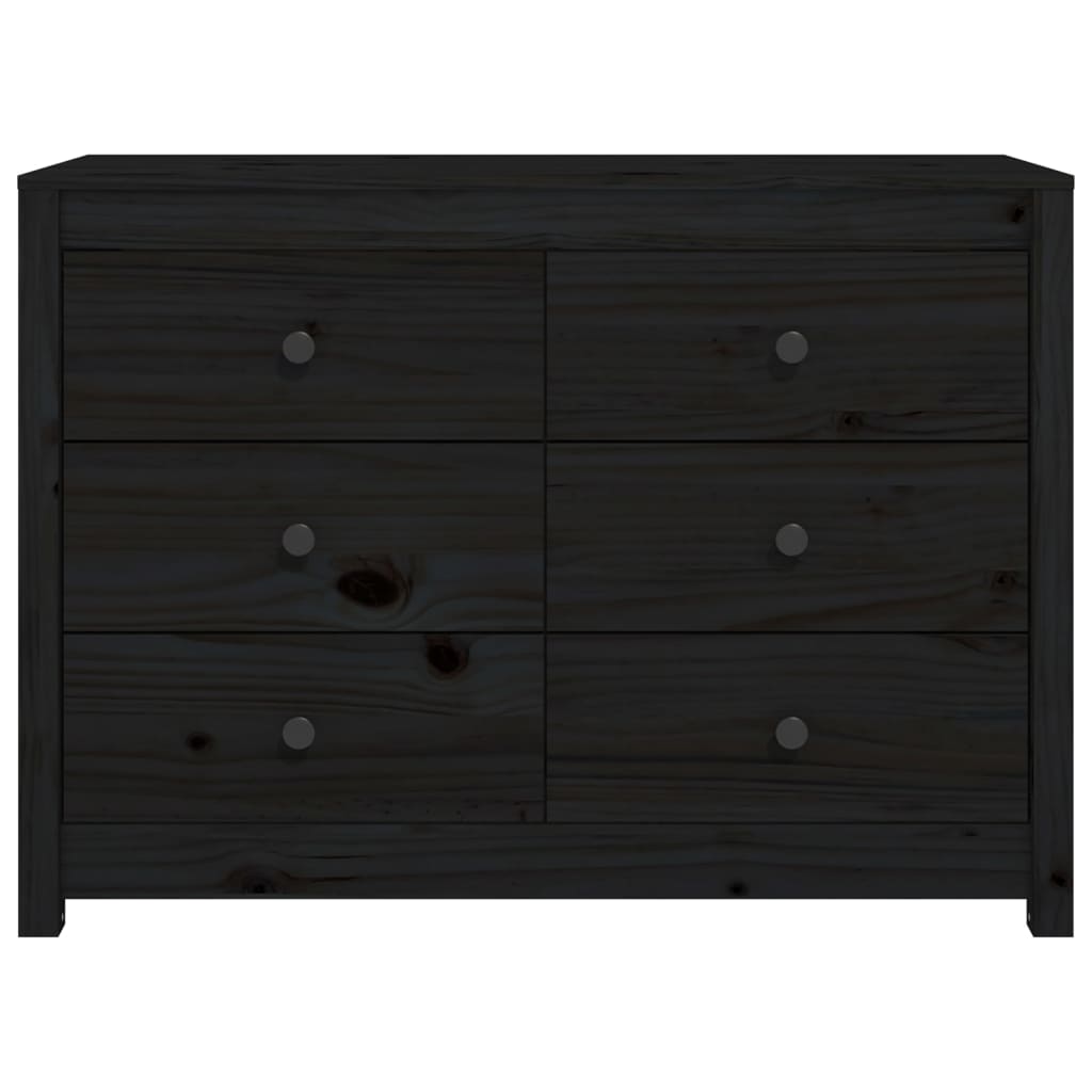 Meuble d'Appoint Noir 100x40x72 cm Bois Massif Pin