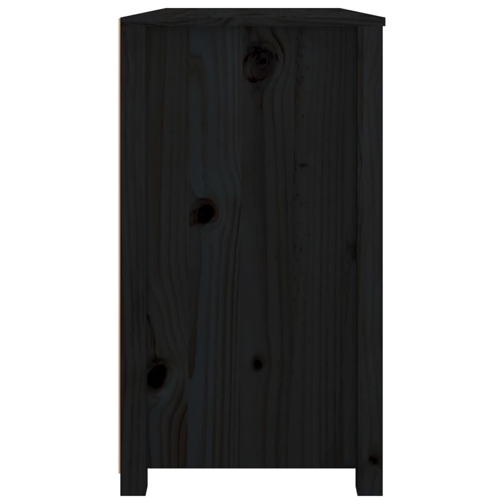 vidaXL Side Cabinet Black 100x40x72 cm Solid Wood Pine