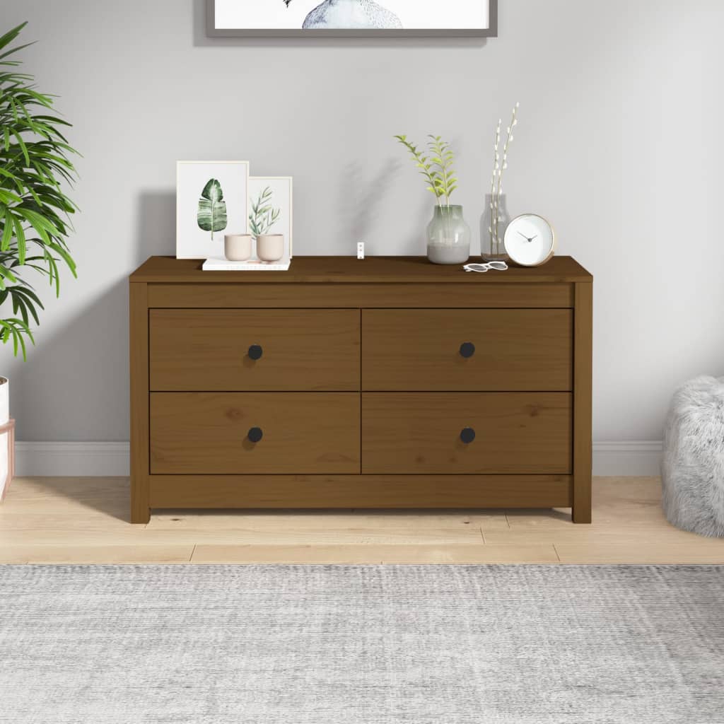 Side Cabinet Honey Brown 100x40x54 cm Solid Wood Pine
