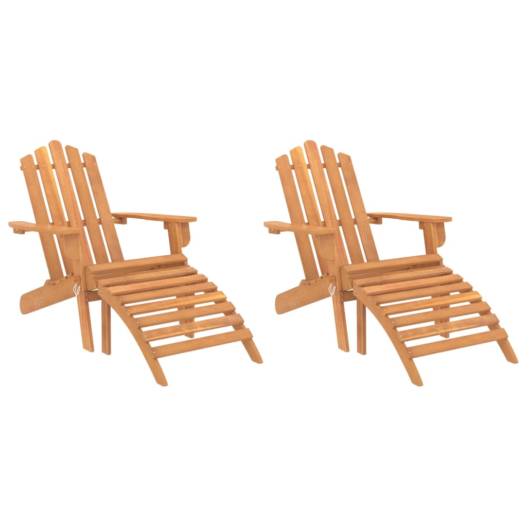 vidaXL Garden Adirondack Chairs with Footrests 2 pcs Solid Wood Acacia