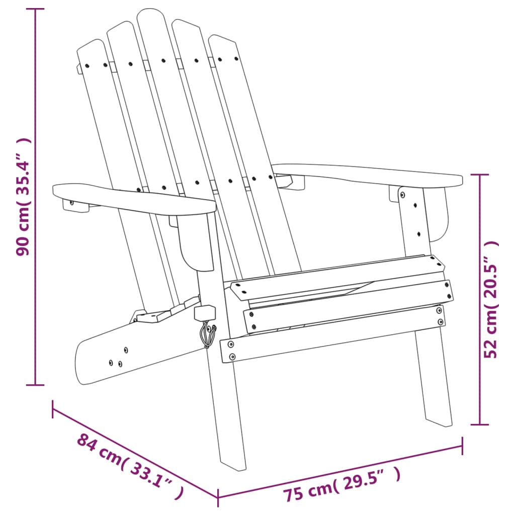 vidaXL Garden Adirondack Chairs with Footrests 2 pcs Solid Wood Acacia