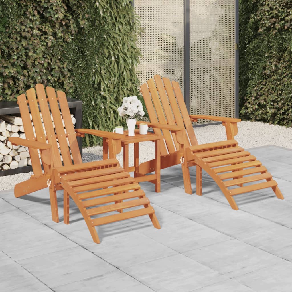 vidaXL Garden Adirondack Chairs with Footrests 2 pcs Solid Wood Acacia