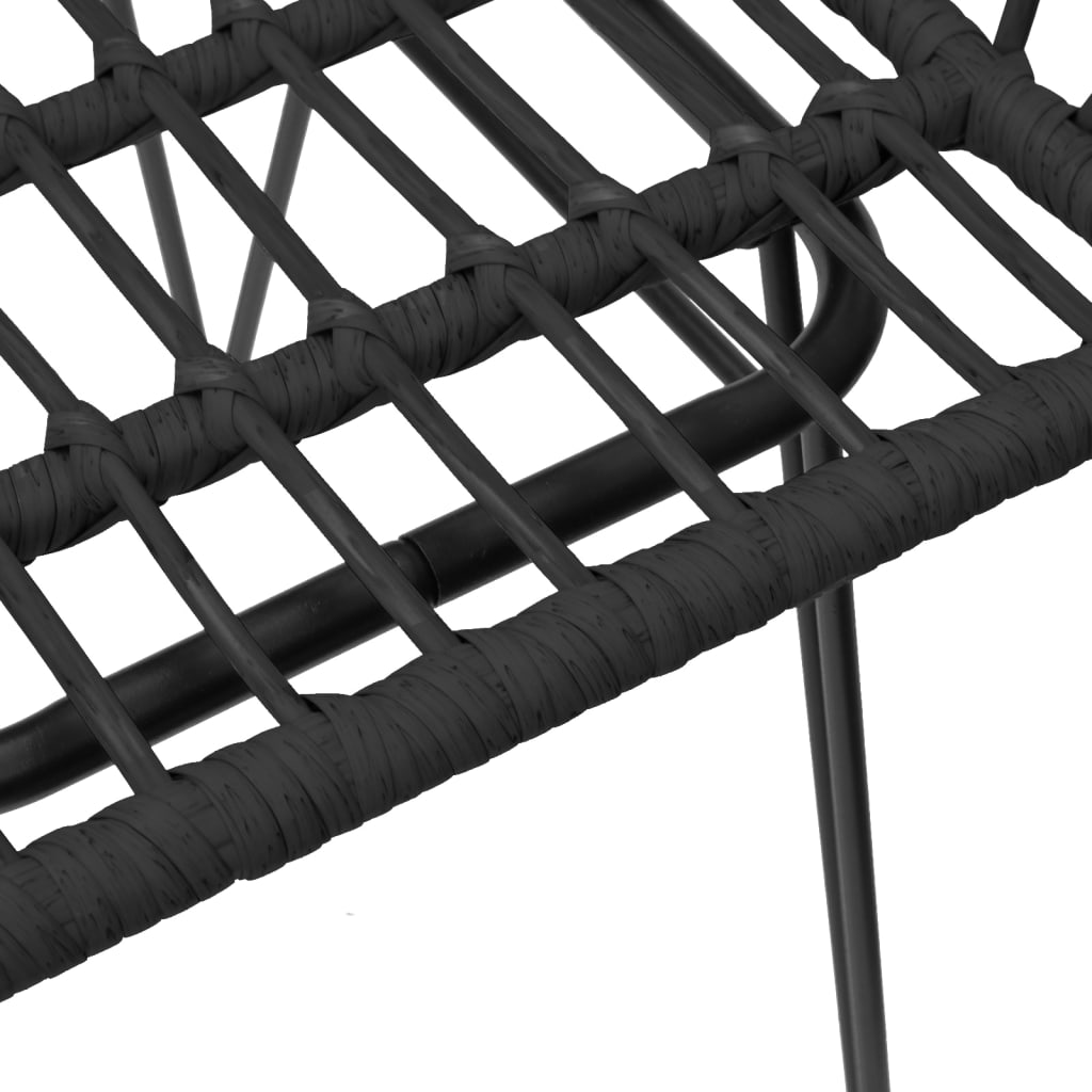 Garden Chair | Set of 2 | Black | Steel, Polyethylene | 56x64x80 cm
